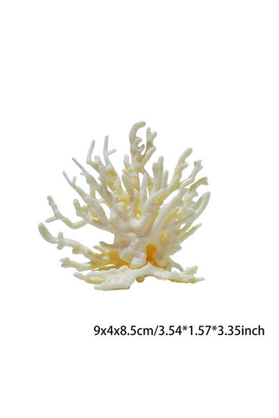 Choice5 زينة حوض سمك اصطناعي بلون بيج مرجاني، نباتات PVC اصطناعية، زينة مرجان...