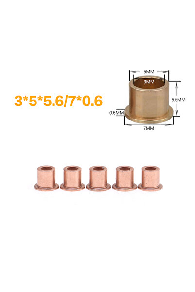 Choice9 F 5pcs Mini Brass Bushing Shaft 1mm 2mm 3mm 4mm 5mm Rudder Flange Sha...