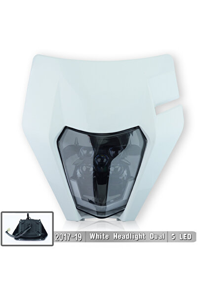 Choice6 B White Headlight Powerzone Motorcycle LED Headlight Plate for KTM EX...
