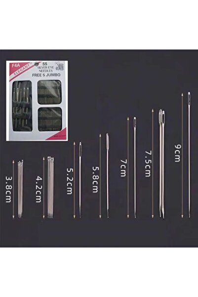 Choice مجموعة مكونة من 55 قطعة من إبر الخياطة اليدوية ذات العين الكبيرة المصن...