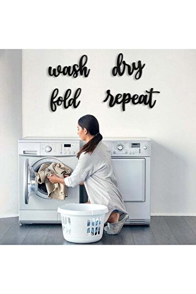 Mirfa Wooden Wall Art With Self Adhesive Base - Black (Wash, Dry, Fold, Repeat)