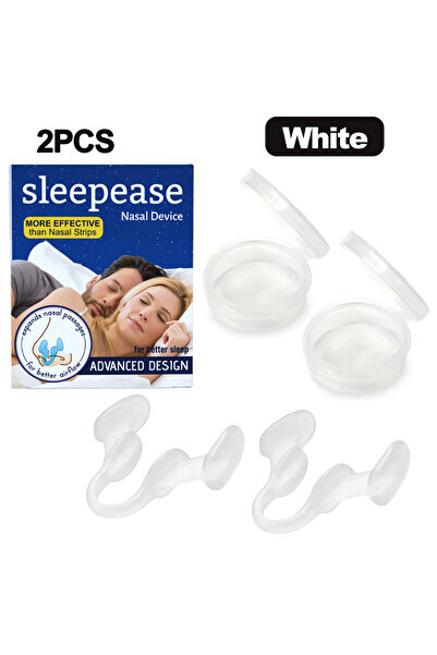 Choice قطعتان - أبيض، مشبك أنف سيليكون مضاد للشخير، موسع للأنف، يساعد على إيق...