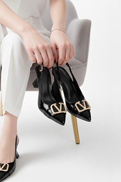 NOVELLAM SHOES Piele lăcuită neagră Saannttee pentru femei, model clasic pant...