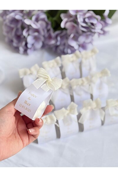 lotusatölye Nişan, Nikah ,Düğün ,Hediyelik Bubble mum, keten kurdele ile 30 Adet
