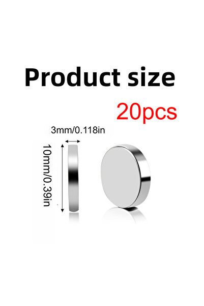 Choice مغناطيسات ثلاجة دائرية مقاس 10×3 مم - 20 قطعة، 10×1/10×2/10×3 مم - 20/...