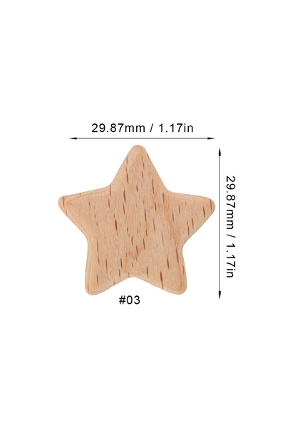 Choice8 10pcs 03 5-10pcs Beech Wood Star/Love/Bear/Flower Wood Beads For Jewe...