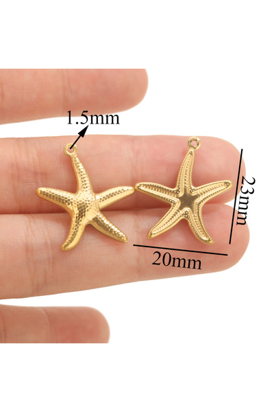 choice2 مجموعة من 20 قطعة من تعليقات نجم البحر الذهبي المصنوعة من الفولاذ الم...