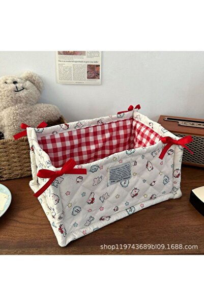 Choice4 سلة تخزين كبيرة مبطّن دب وقطة - سلة تخزين مكتبية للأغراض الجيدة، صندو...