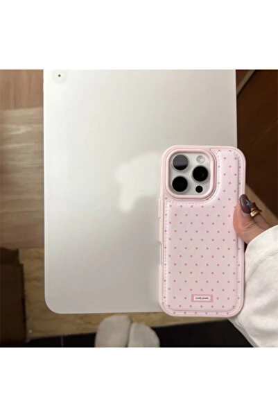 Choice19 غلاف هاتف جلد بارز منقط باللون الوردي والأزرق الكوري والوردي لهاتف i...