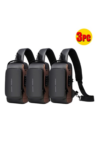Zen Store GRAY -3 PC Combo Waterproof Crossbody Sling Bag Set Men’s Chest & S...