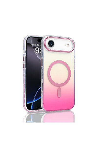 Paladyum Case iPhone 17 Air Compatible Transparent Color Gradient Pink Taurus...