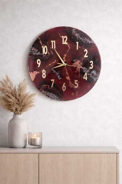 rustikhomedecor Epoksi Duvar Saati 40 cm – Rustik Tasarım