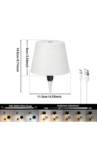 Choice1 مصباح زجاجة نبيذ لاسلكي أبيض بثلاثة ألوان، تحكم باللمس مع خاصية التعت...