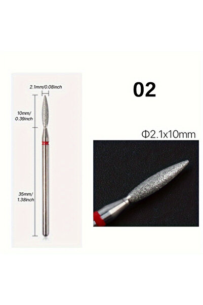 Choice3 Style 2 1/5Pcs Red Diamond Nail Drill Bit Milling Cutter for Manicure...