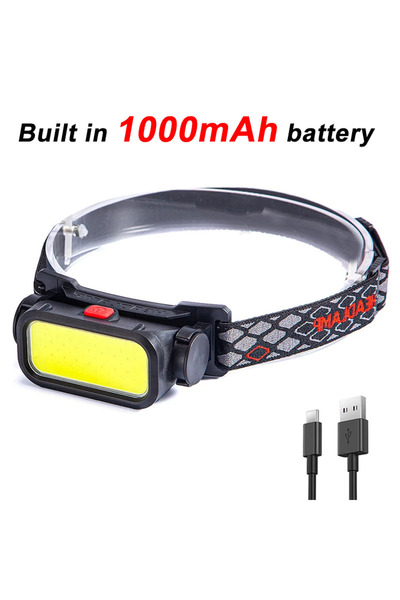 Choice4 مصباح رأس LED قوي بتقنية COB من XIWANGFIRE، بسعة 1000 مللي أمبير، قاب...