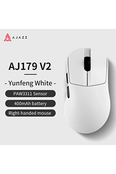 Choice1 فأرة الألعاب اللاسلكية Ajazz AJ179 V2 البيضاء، طراز AJAZZ AJ179 V2/MA...