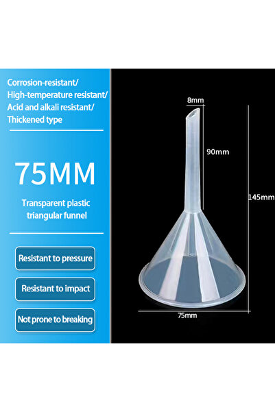Choice3 قمع بلاستيكي شفاف لنقل السوائل، قطر 75 مم (قطعة واحدة) أو ثلاثة قطع (...