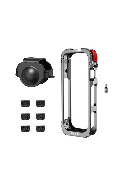 Choice قفص أرنب بإطار معدني مغناطيسي أسود اللون لكاميرا Insta 360 X5، مع غطاء...