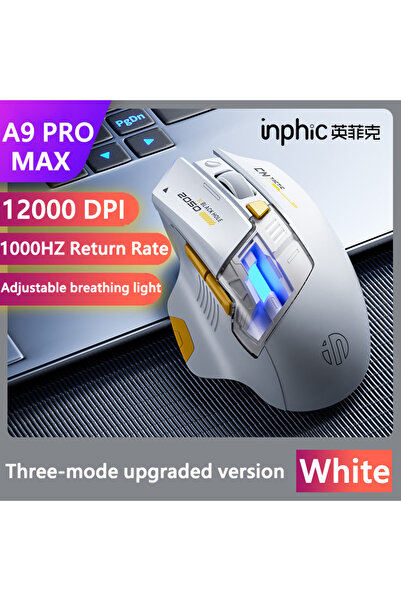 Choice3 إنفيك A9 برو ماكس أبيض، إنفيك A9 إكسبلورر ماوس ألعاب لاسلكي، بطارية 5...