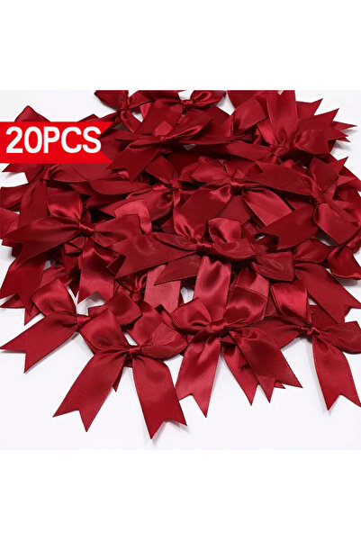 Choice1 Burgundy 20pcs vivid red ribbon bow - beautiful circular gift packagi...