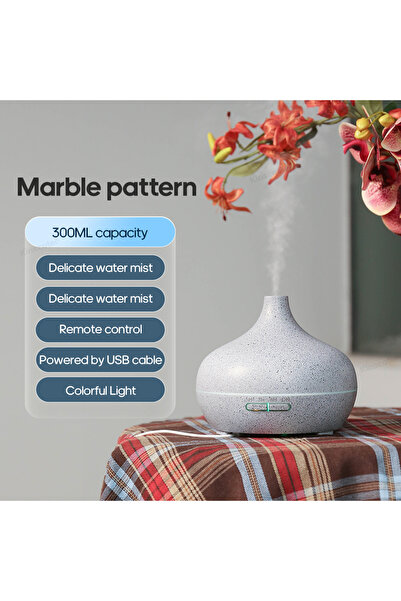 Choice1 موزع روائح عطرية بنمط رخامي وخشب محبب، مرطب هواء USB، منقي هواء مكتبي...