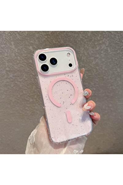 Choice41 iPhone17 Pro Max Pink Jelly Glitter For Magsafe Wireless Charging Ca...