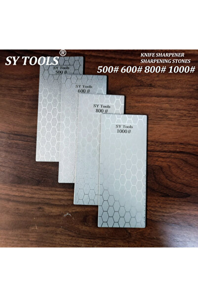 Choice5 مجموعة من 4 أحجار شحذ ماسية مطلية بالكهرباء بنمط خلية النحل، مقاس 150...