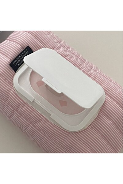 Choice1 Pink New Striped Quilted Wet Wipe Pouch Portable Pull Out Tissue Bag ...