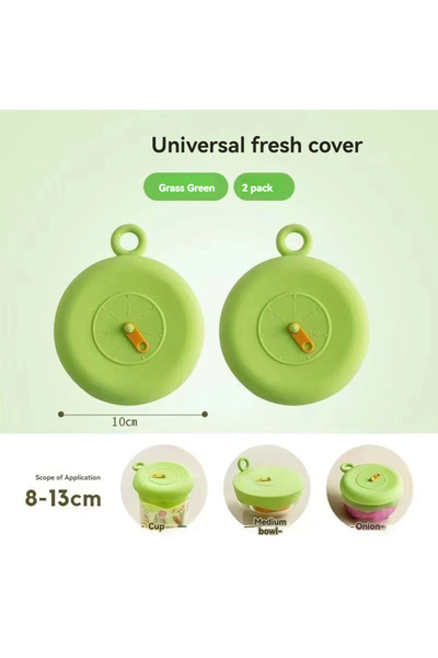 Choice5 Medium-Green-2PCS Silicone Kitchen Utensils Fresh-keeping Stretch Uni...