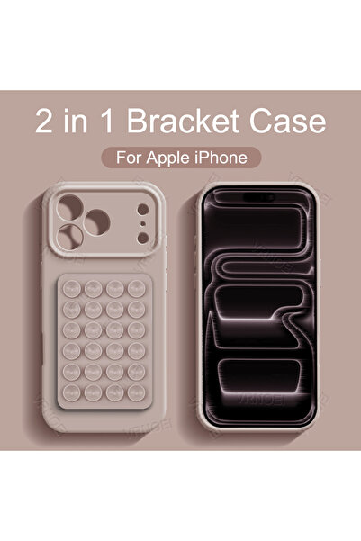 Choice جراب سيليكون وردي اللون مزود بحامل شفط لهاتف iPhone 11 Pro، متوافق مع ...