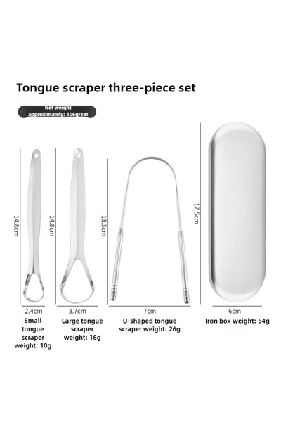 Choice3 Sliver-3pcs 1/2/3Pcs Reusable Stainless Steel Useful Tongue Scraper C...