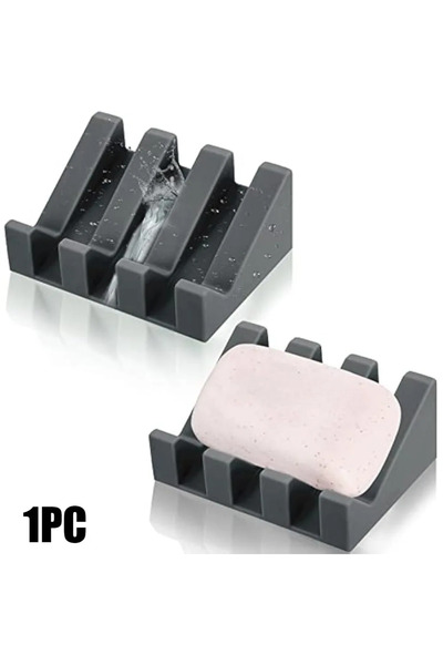 choice2 أطباق صابون مستطيلة من السيليكون الرمادي ذاتية التصريف بتصميم شلالي، ...