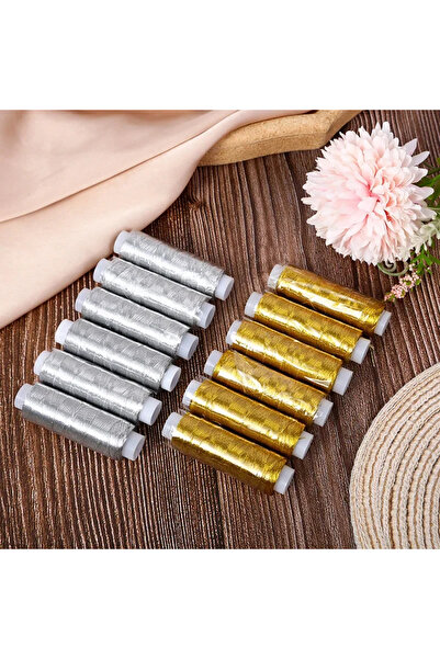 Choice7 2pcs mix color 1/2/3PCS Gold And Silver Thread Shiny Hand Sewing Mach...