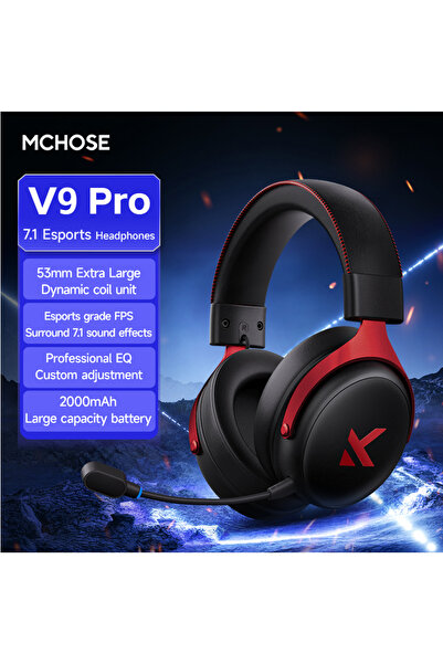 choice2 سماعات رأس V9PRO الأصلية من MCHOSE، باللونين الأسود والأحمر، للموسيقى...