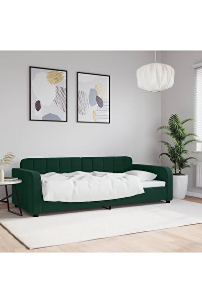 Concept Σκελετός κρεβατιού, σκούρο πράσινο, 90x200 εκ., Βελούδο