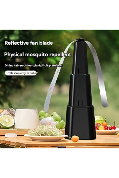 Choice black Portable battery powered fly repelling fan with reflective blade...