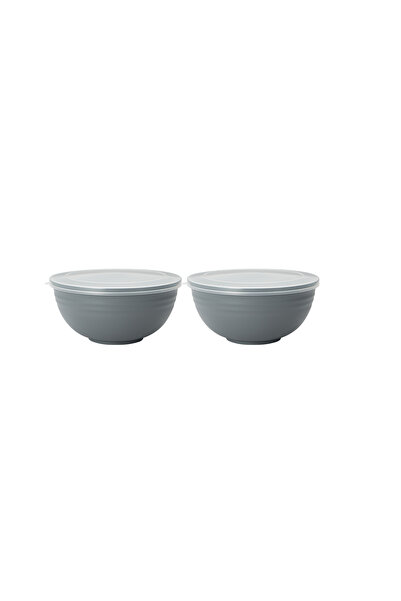 Choice 2pc-gray 2/4/6pcs Gray plastic bowl with lid reusable for home kitchen...