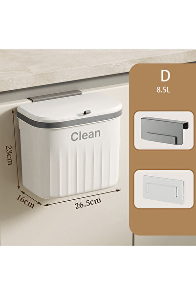 Choice سلة مهملات بيضاء للمطبخ، تُعلق على الحائط، مزودة بغطاء، تُوضع في الخزا...