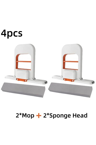 choice2 2Mop and 2Head 2/8pcs Self-Squeezing Desktop Mops Handheld Sponge Mop...