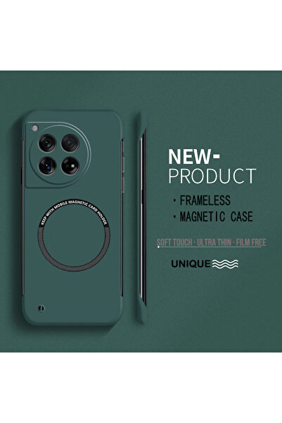 Choice68 Oneplus 12 Dark Green Ultra Thin Hard PC Magnetic Frameless Phone Ca...