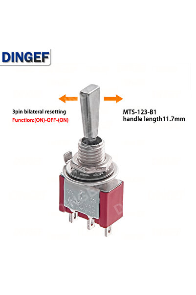 Choice6 3P ON-OFF-ON R 11.7 2PCS Flat Handle 6mm Panel Mount Mini Toggle Swit...