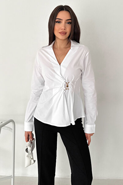 Noa&Noa Belt Buckle V-Neck Shirt – Noble