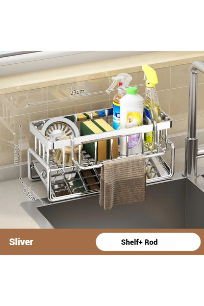 choice2 XL Stainless steel Stainless Steel Multi-Functional Sink Organizer | ...