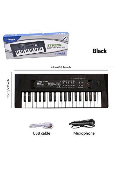 Choice5 بيانو أورغ إلكتروني للأطفال من A-37Keys، أسود اللون، 37 مفتاحًا، مع م...