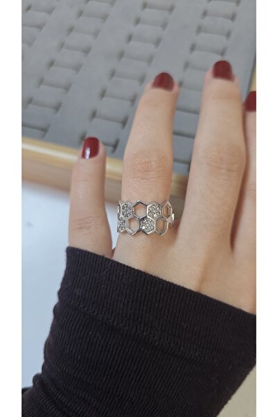 ARTEMİSİA Premium Design Sparkling Women's Double Color Ring Adjustable Witho...