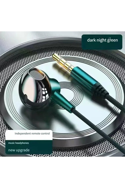 Choice1 سماعات رأس سلكية خضراء بمنفذ 3.5 ملم من النوع C ومنفذ 3.5 ملم للتحكم ...
