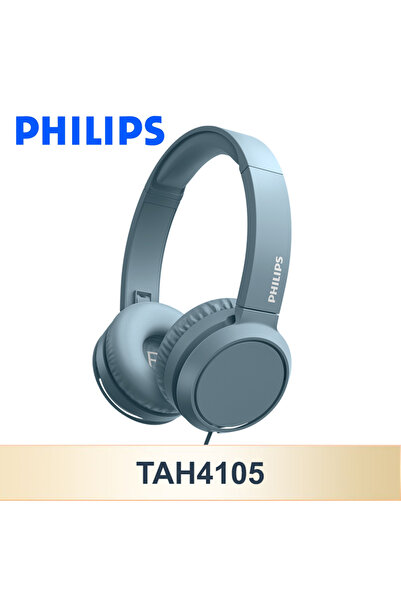 Choice3 سماعات رأس بأسلاك من فيليبس TAH4105، لون أزرق، صوت ستيريو عالي الدقة،...