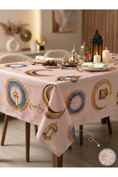 Soft Kare 5D Digital Printing Ramadan Tablecloth – Liquid-Proof, Stain-Resist...
