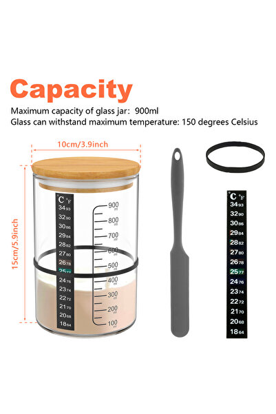 Choice3 Style 2 Sourdough Starter Jar Kit Sourdough Starter Container Baking ...