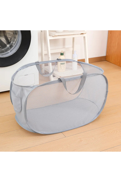 Choice5 gray 2025Dirty Clothes Basket Skeleton Ventilated Foldable Easy Stora...